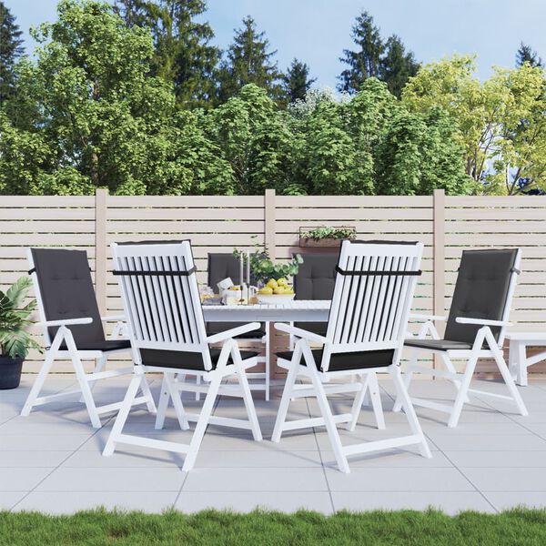 vidaXL Perne scaun cu spătar înalt, 6 buc. antracit 120x50x4 cm textil