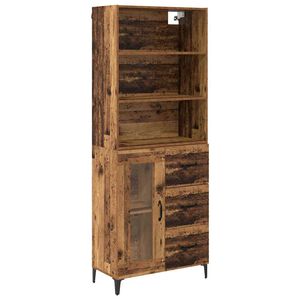 vidaXL Bufet cu sertar Lemn Vechi 69,5 x 34 x 180 cm Lemn compozit