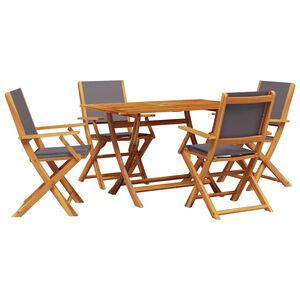 vidaXL Set mobilier de grădină 5 piese textil antracit/lemn masiv