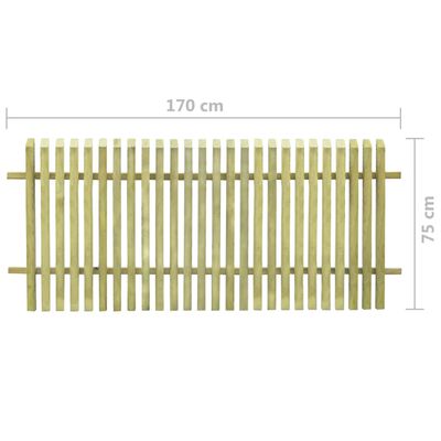 vidaXL Gard pentru grădină, 170 x 75 cm, lemn de pin tratat
