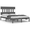 vidaXL Cadru de pat Super King, gri, 180x200 cm, lemn masiv