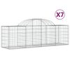 vidaXL Coșuri gabion arcuite 7 buc, 200x50x60/80 cm, fier galvanizat