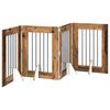 vidaXL Poartă pentru c&acirc;ini pliabilă cu suporturi 4 pcs Lemn vechi