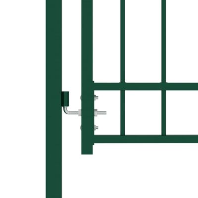 vidaXL Poartă de gard cu țepușe, verde, 100x200 cm, oțel