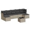 vidaXL Set mobilier de grădină cu perne, 8 piese gri deschis poliratan
