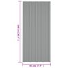 vidaXL Panou de acoperiș 36 pcs Gri 100 x 45 cm Oțel galvanizat