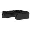 vidaXL Set canapele de grădină cu perne, 10 piese, negru, poliratan