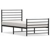 vidaXL Cadru pat metalic cu tăblii de cap/picioare, negru, 107x203 cm