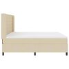 vidaXL Pat cu arcuri cu saltea cu headboard Crem 200 x 200 cm țesătură