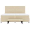 vidaXL Pat cu arcuri cu saltea cu headboard Crem 200 x 200 cm țesătură