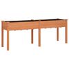 vidaXL Jardinieră cu căptușeală, maro, 203x53x76 cm, lemn masiv brad