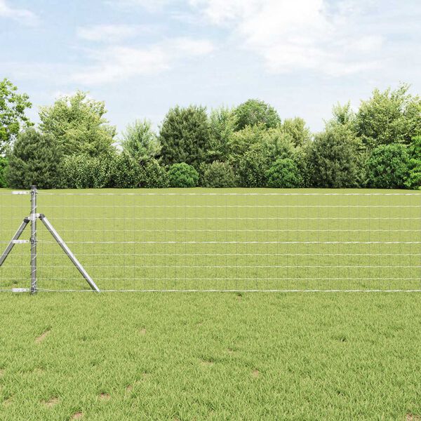 vidaXL Gard cu St&acirc;lp Argintiu 0,6 x 10 m Oțel și PVC