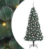 vidaXL Brad artificial luminos de Crăciun cu set de globuri Verde PET