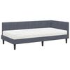vidaXL Cadru de pat colțar cu saltea cu headboard 2 pcs Gri Catifea