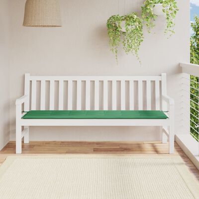 vidaXL Pernă de bancă de grădină, verde, 180x50x3 cm, textil oxford