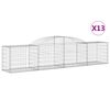 vidaXL Coșuri gabion arcuite 13 buc, 300x50x60/80 cm, fier galvanizat