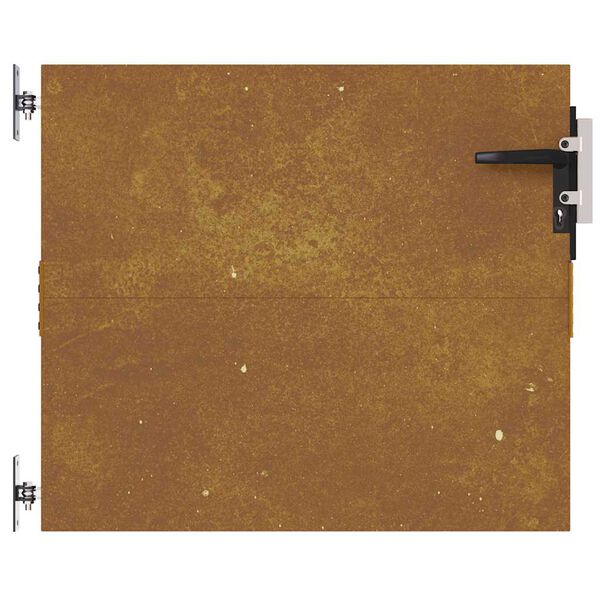 vidaXL Poartă de grădină 85x125 cm, oțel Corten, design pătrat
