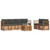 vidaXL Set de canapele de exterior cu pernă 7 pcs Natural și Antracit