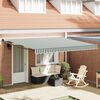 vidaXL Cortina Retractabilă Verde și alb 400 &times; 300 cm Poliester