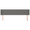 vidaXL Tăblie de pat cu aripioare gri &icirc;nchis 183x16x78/88 cm textil