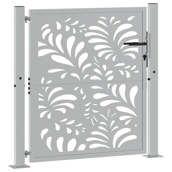 vidaXL Poartă de grădină 100x100 cm, oțel rezistent la intemperii, model ondulat