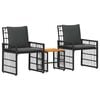 vidaXL Set de Mobilier pentru Exterior 3 buc. Negru și Gri &icirc;nchis