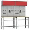vidaXL Set banc de lucru 8 buc. Roșu și gri Oțel vopsit electrostatic