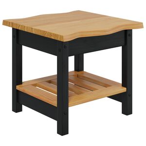 VidaXL Masă laterală EKAI Negru 50 x 50 x 45,5 cm Lemn masiv de pin