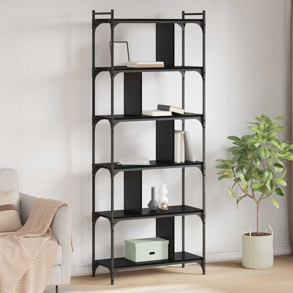 vidaXL Bibliotecă Stejar negru 76 x 32 x 192 cm Lemn compozit