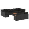 vidaXL Set mobilier de grădină cu perne, 14 piese, negru, poliratan