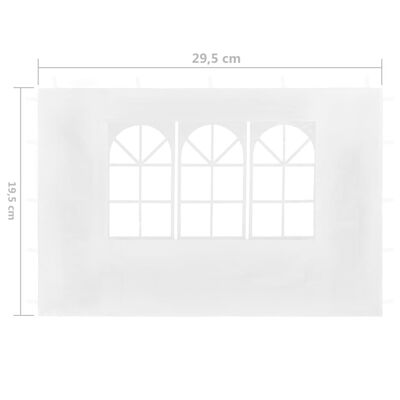 vidaXL Pereți laterali cort petrecere, 2 buc., alb, cu fereastră
