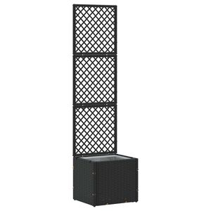 vidaXL Suport pentru plante cu gard Negru 35 x 30 x 135 cm Metal