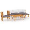 vidaXL Set mobilier de grădină cu perne, 6 piese, lemn masiv acacia