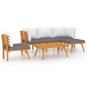 vidaXL Set mobilier de grădină cu perne, 6 piese, lemn masiv acacia