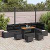 vidaXL Set de canapele pentru grădină 10 pcs Negru Rattan poli