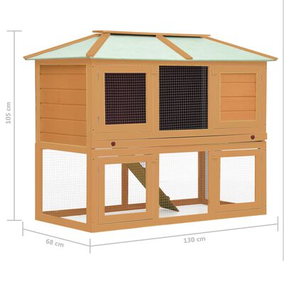 vidaXL Cușcă pentru iepuri și alte animale, 2 niveluri, lemn