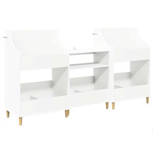 vidaXL Set de Rafturi pentru Media 3 buc. Alb 212 x 46 x 112 cm