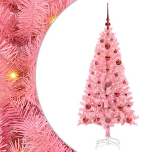 vidaXL Brad de Crăciun Roz 120 cm PVC