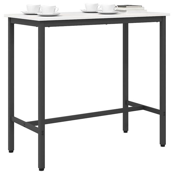 vidaXL masă Alb 100 x 50 x 91 cm Lemn ingineresc și oțel