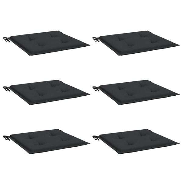 vidaXL Perne scaune grădină 6 buc. negru 50x50x4 cm țesătură Oxford