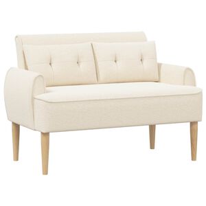 vidaXL Canapea cu capitonaj butonat Crem 117 x 67 x 77 cm Boucl&eacute;
