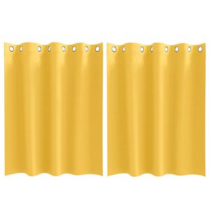 vidaXL Perdele Opaque cu Inel 2 pcs Galben muștar 140 x 140 cm