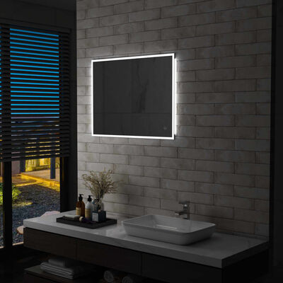 vidaXL Oglindă cu LED de perete de baie, cu senzor tactil, 80 x 60 cm