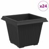 vidaXL Vază pătrată pentru flori 24 buc. Negru 33 x 33 x 26 cm Plastic