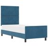 vidaXL Pat cu arcuri cu headboard Albastru &icirc;nchis 80 x 200 cm Catifea