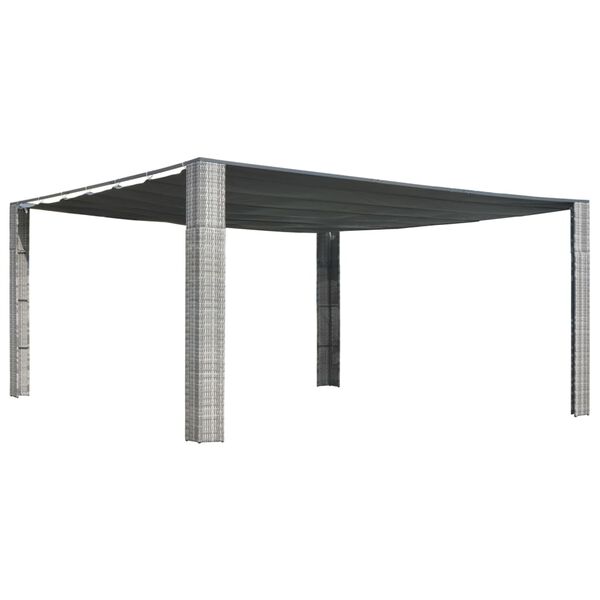 vidaXL Pavilion acoperiș glisant gri antracit 400x400x200 cm poliratan