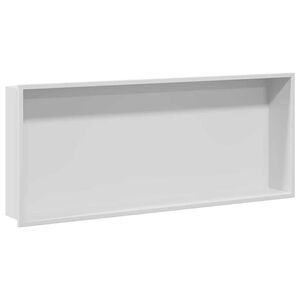 vidaXL Nisă de Duș Alb 75 x 30 x 9,5 cm Oţel inoxidabil