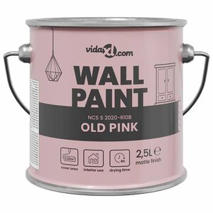 vidaXL Vopsea de perete Roz 2,5 L Print pe perete