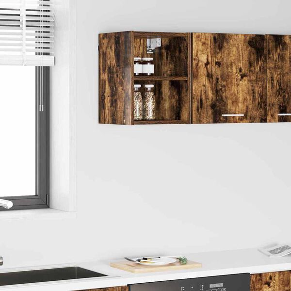 vidaXL Dulap suspendat Stejar fumuriu 30 x 29,5 x 40 cm Lemn compozit