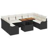 vidaXL Set de canapele pentru grădină 10 pcs Negru Rattan poli